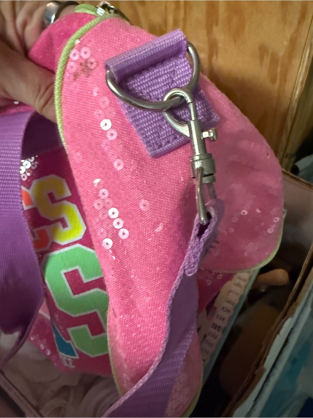 ****Justice Pink Sequin 'Gymnastics Rocks' Tote with Multicolor Lettering - Picture 4 of 5